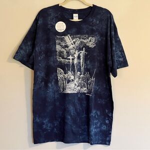 Cruxifixction Navy Blue Tie Dye T-Shirt
